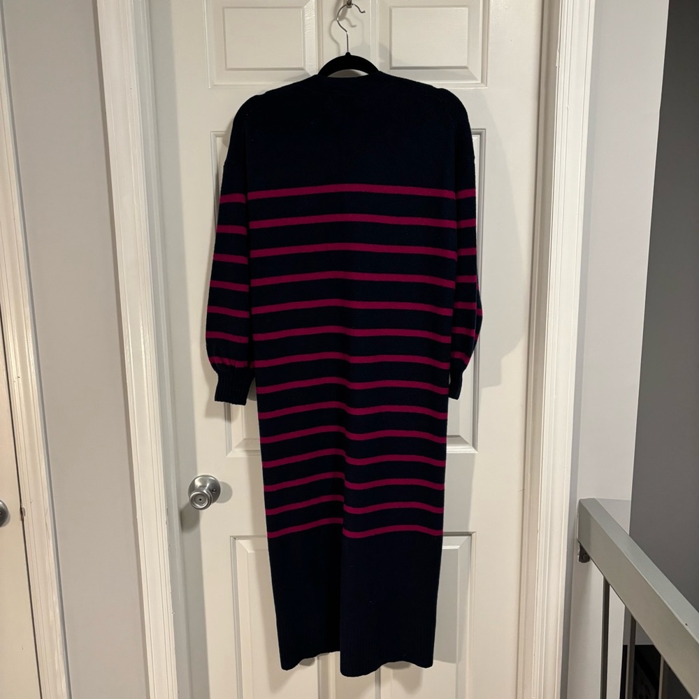 LOFT Striped Knit Midi Dress Cardigan - Picture 6 of 7